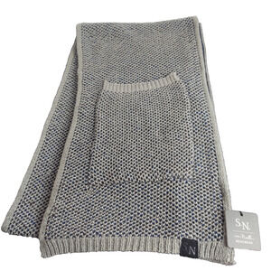 Simply Noelle Men’s Long Scarf Gray Pockets New With Tags Slate Fashion Clothing